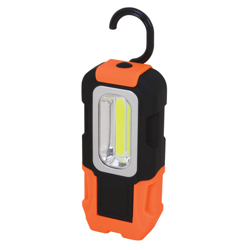 Performance Tool W2326 LED Worklight Heavy Duty 150 Lumen with Magnetic Base and Swivel Hook, Red Flasher, 2.5 Hour Runtime - Batteries Included