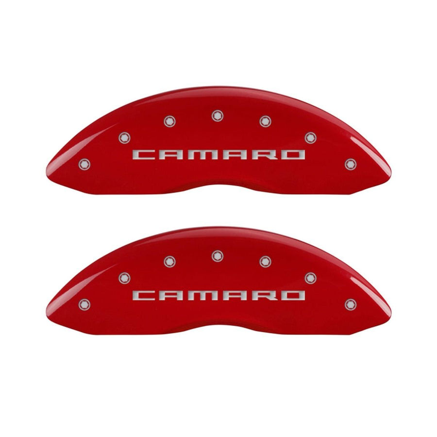 SET OF 4 CALIPER COVERS, FRONT: GEN 5/CAMARO- REAR: RED, GEN 5/RS, SILVER CHARACTERS