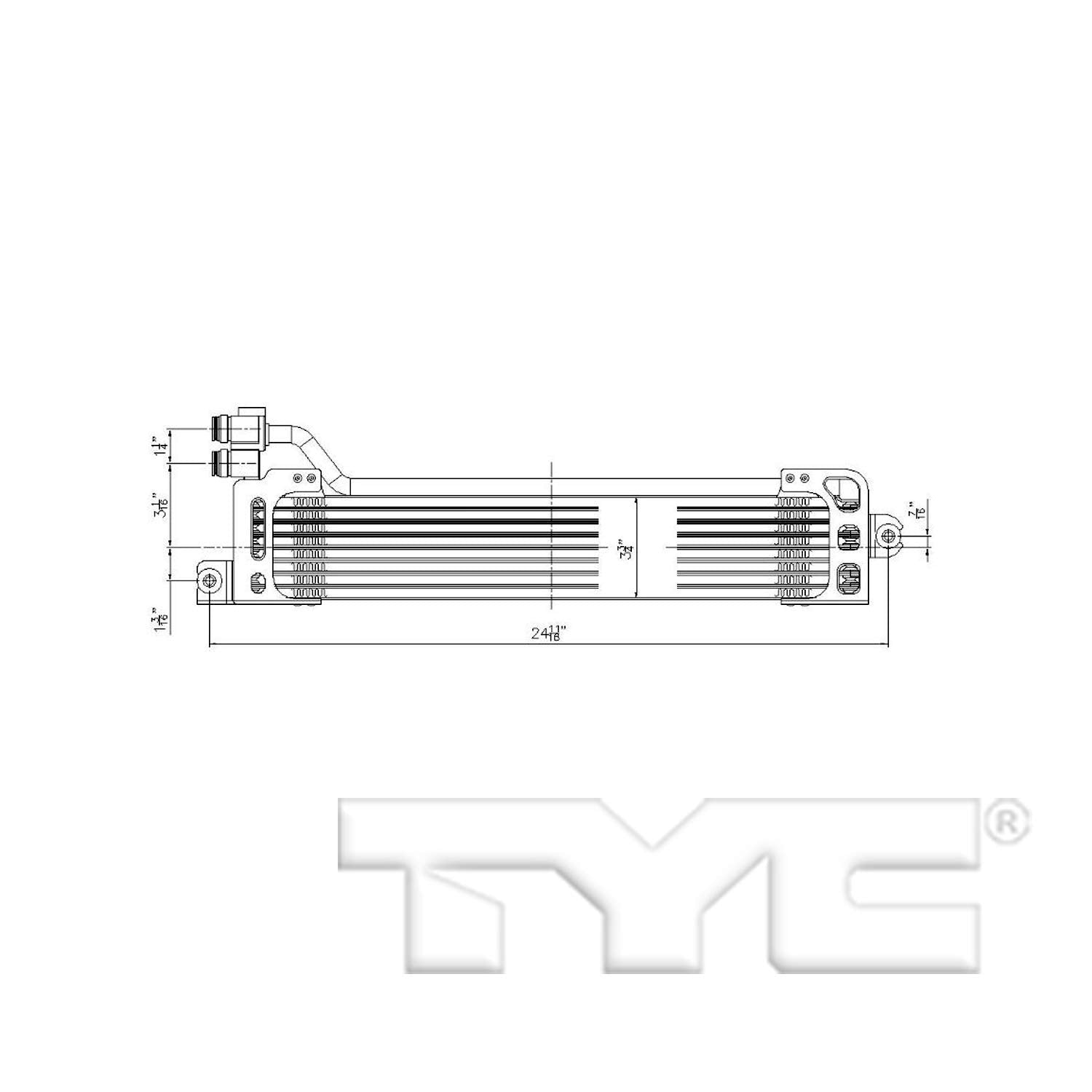 External TYC 19062 Transmission Oil Cooler Compatible with 2015-2017 Chrysler 200