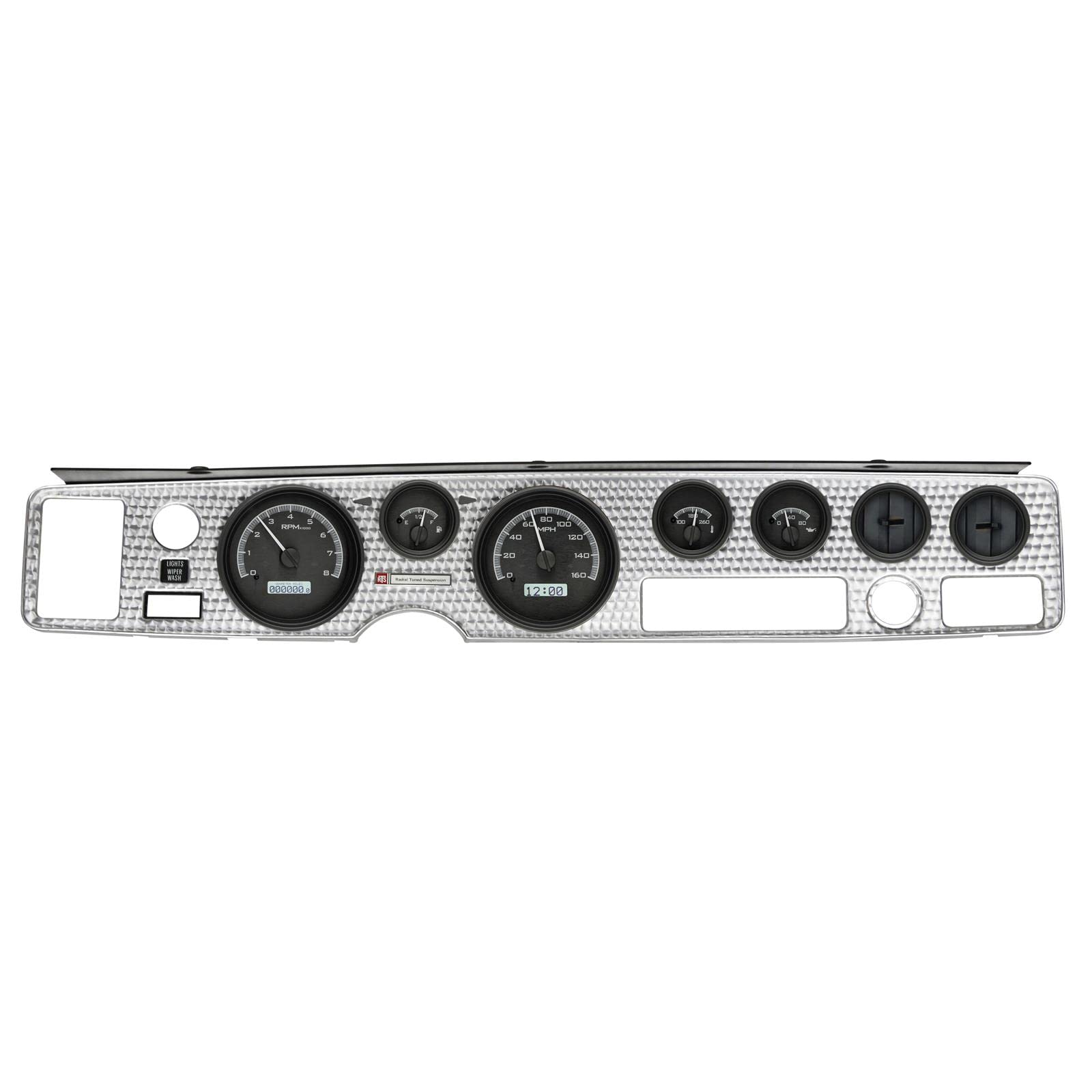 Dakota Digital 70-81 Pontiac Firebird Dash Analog Gauge Cluster Kit Black Alloy White VHX-70P-FIR-K-W