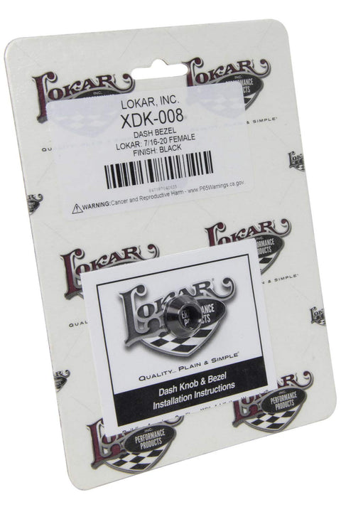 Lokar XDK-008 Performance Products Dash Bezel - 7/16-20 Female - Black