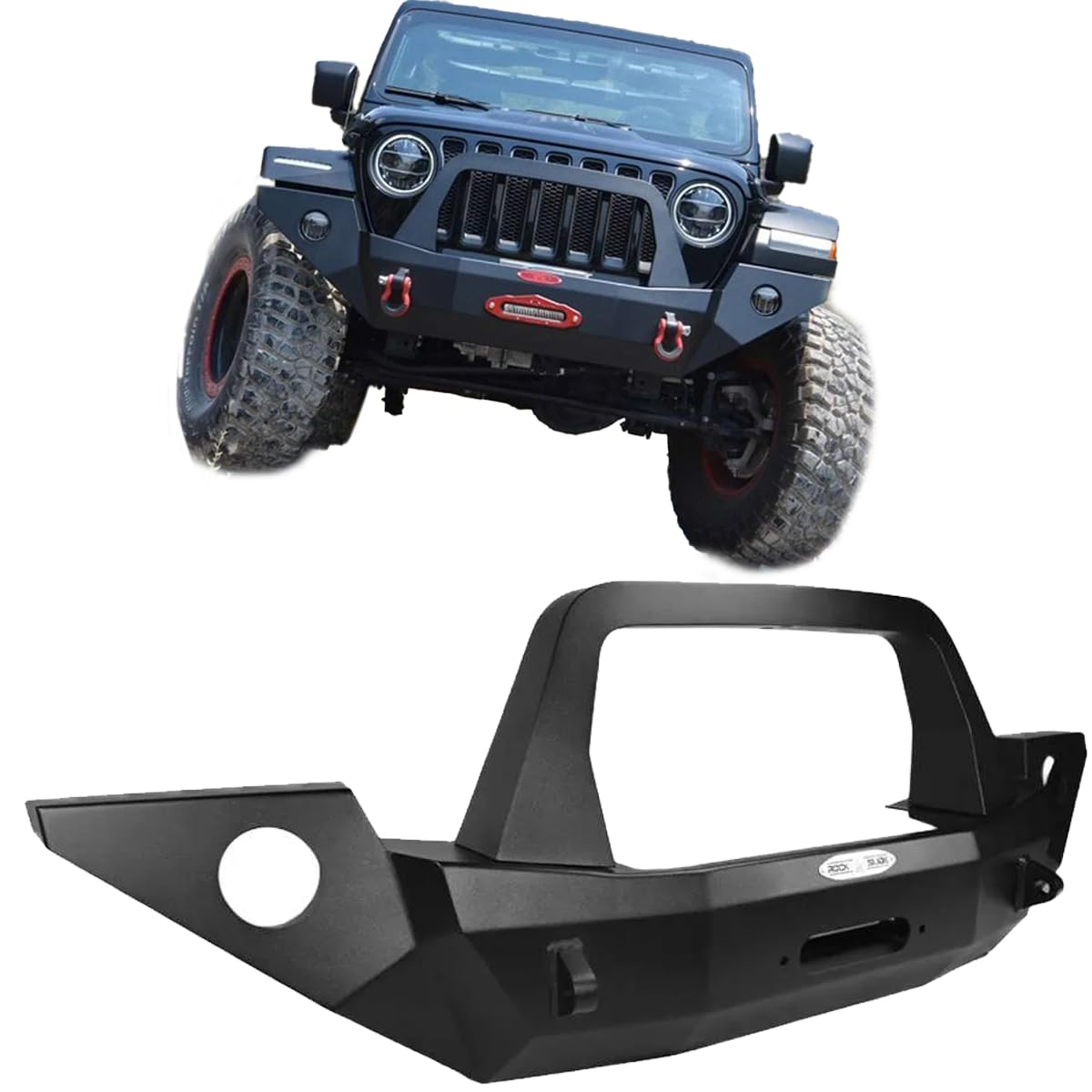 Full Front Bumper & Bull Bar Rock Slide Engineering for Jeep Wrangler JL/JT Unlimited & Gladiator (FISHER PLOW FRAME WILL NOT FIT) FB-F-100-JL