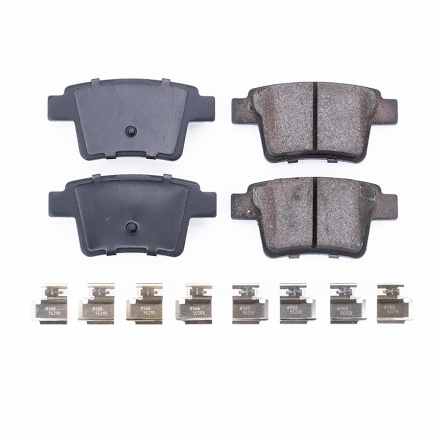 Power Stop Front Brake Kit For Ford Five Hundred 2005-07 |Freestyle 2005-07 |Taurus 2008-09 |Taurus X 2008-09 |Jaguar X-Type 2005-08 - Brake Pads Ceramic With Installation Hardware, 17-1071