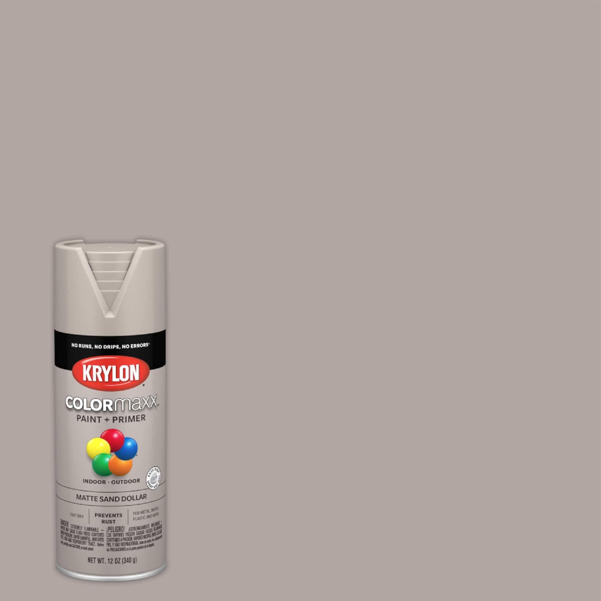 Krylon® COLORmaxx 5600 K05600007, Sand Dollar, Matte-12 Ounce Aerosol Paint, (Pack of 1)