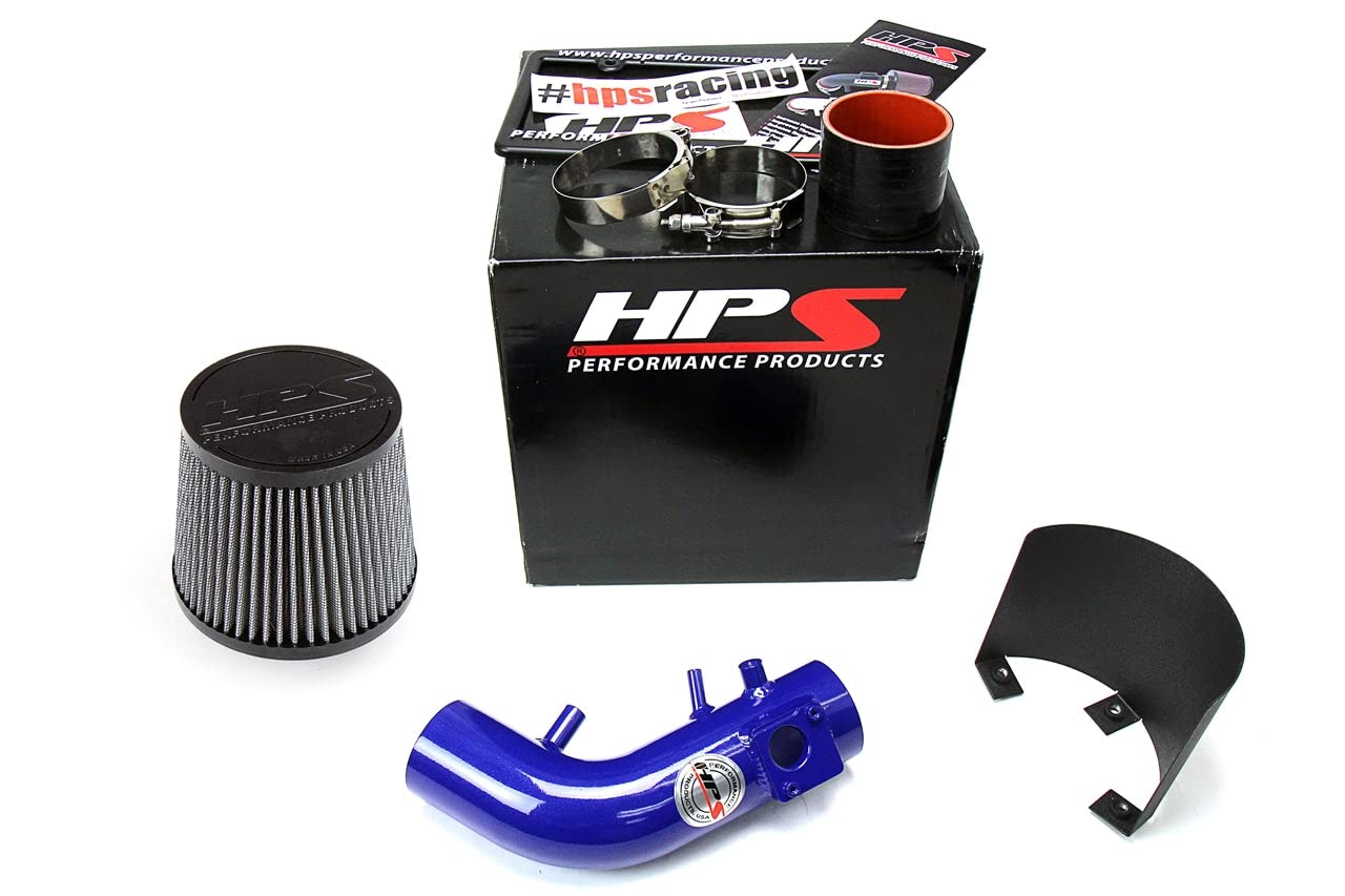HPS Performance Shortram Blue Air Intake Kit + Heat Shield Cool Ram Compatible for 2007-2009 Honda CR-V 2.4L, 827-588BL