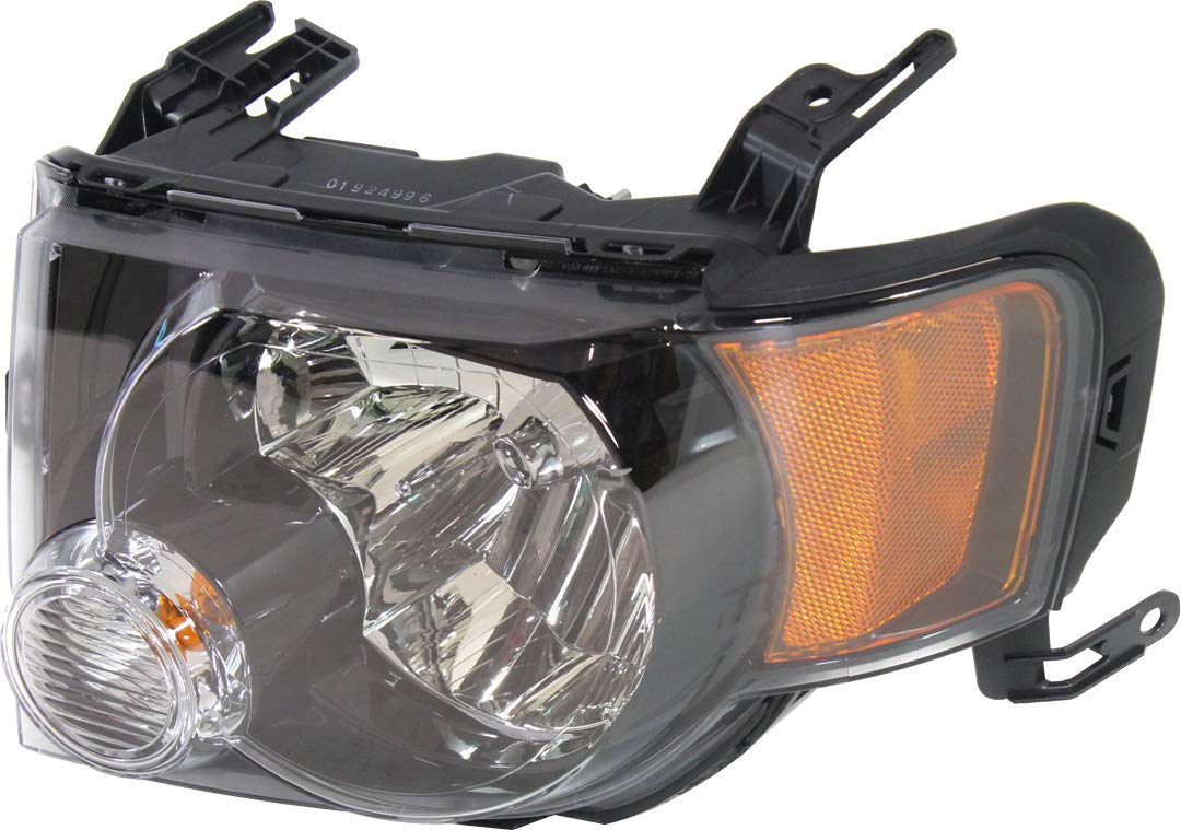 Headlight Assembly, Halogen, Dark Interior for 2009-2012 Ford Escape XLT Model, Go-Parts Left (Driver), Sports Appearance Package, Starts from 12-2-08, Replacement 2009 2010 2011