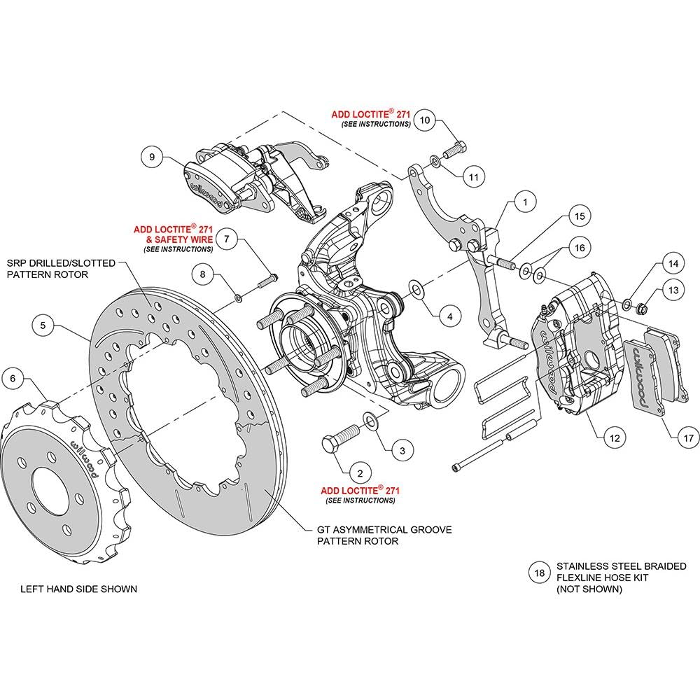 Wilwood 140-15138-DR FFR,REAR,KIT,DPR/MC4,IRS,2015 MUSTANG