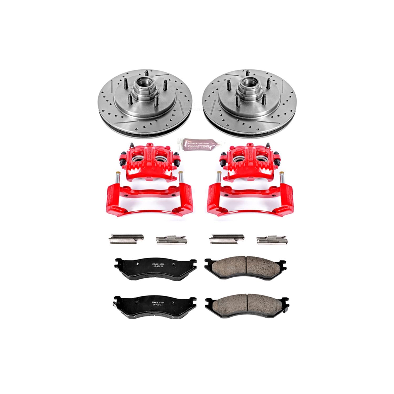 1-Click Performance Brake Kit Power Stop (KC1878) with Calipers For Ford Expedition 1997-2000, Ford F-150 1999-2000, Lincoln Navigator 1998-2000 [Model Specific]