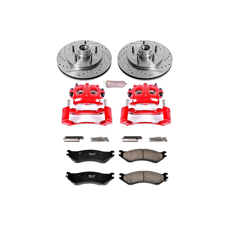 1-Click Performance Brake Kit Power Stop (KC1878) with Calipers For Ford Expedition 1997-2000, Ford F-150 1999-2000, Lincoln Navigator 1998-2000 [Model Specific]