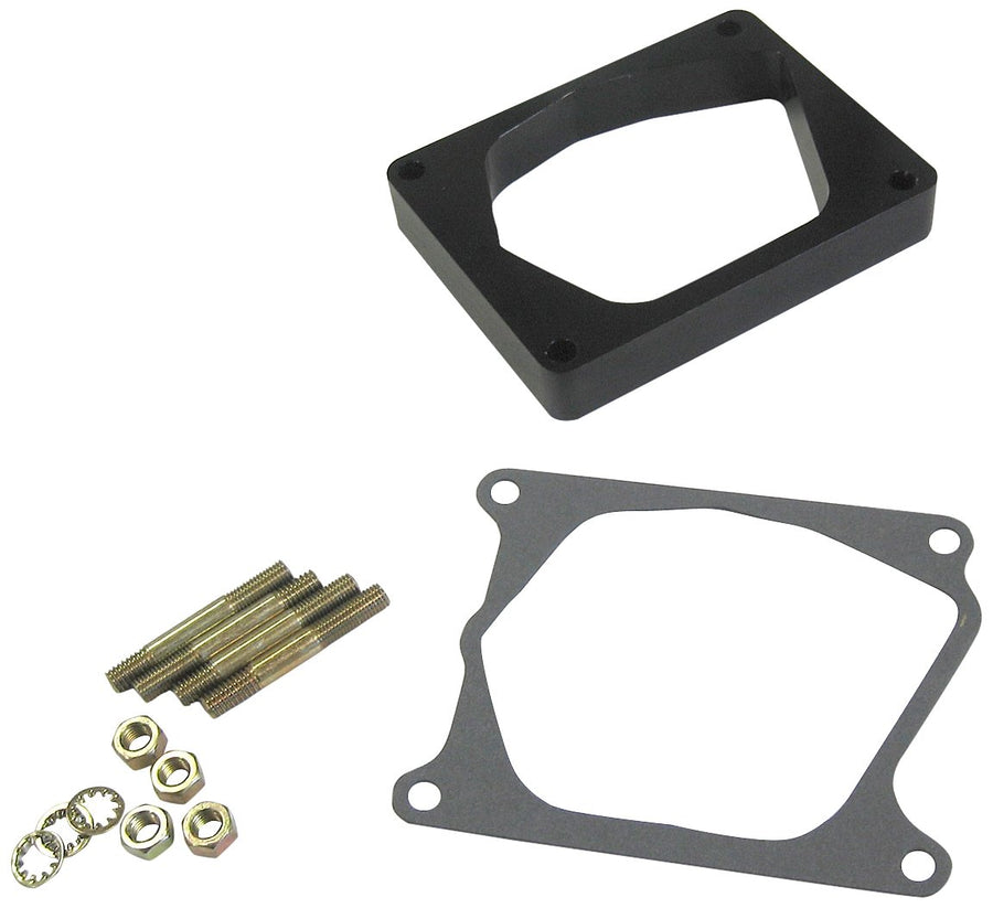 Black Billet Aluminum Bracket/Spacer Lokar XTCB-40ED for Edelbrock Pro-Flo Fuel Injection