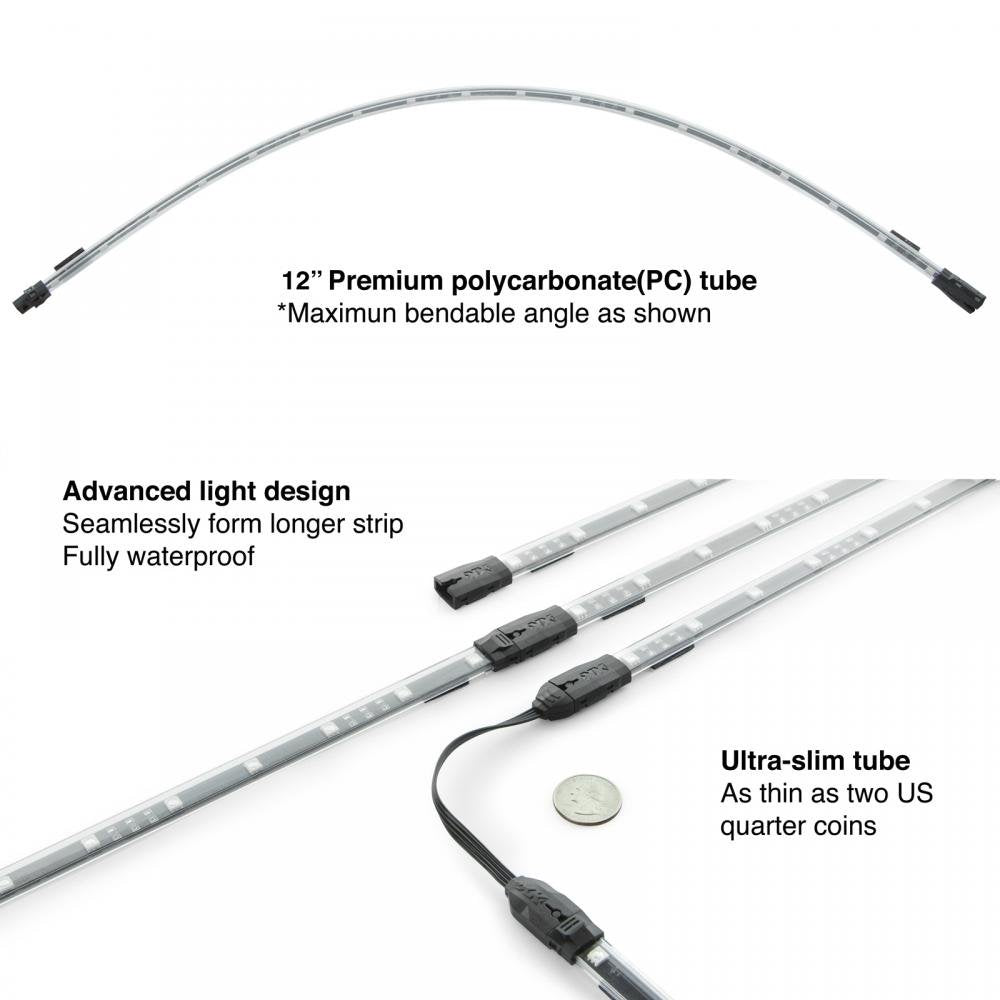 XKGLOW 4x12 Tubes XK-Home-T-ADV Million Color Smartphone App Controlled Home Indoor & Outdoor LED Light Kit