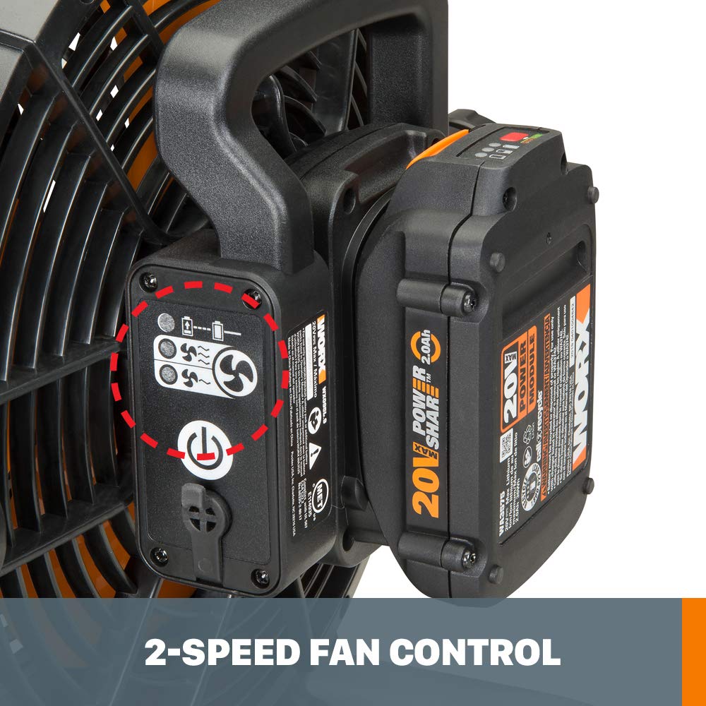 20v WORX WX095L.9 9" Fan, Bare Tool Only