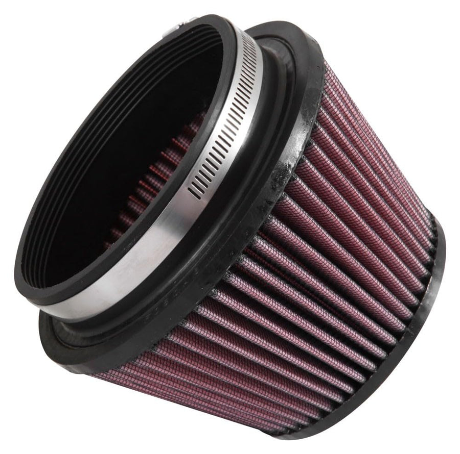 High-Flow K&N Original Lifetime Universal Clamp-On Air Filter: Performance, Premium, Washable: Flange Diameter: 5 In, Filter Height: 4.125 In, Flange Length: 1 In, Shape: Tapered Conical, RU-5163XD