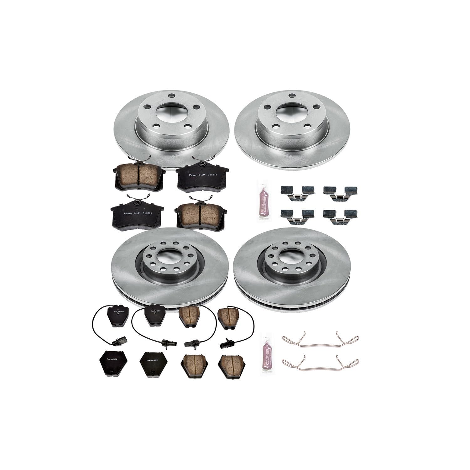 Power Stop Autospecialty KOE950 Front and Rear Replacement Brake Kit-OE Brake Rotors & Ceramic Brake Pads For Audi A6 Quattro 2002-2004 [Model Specific]