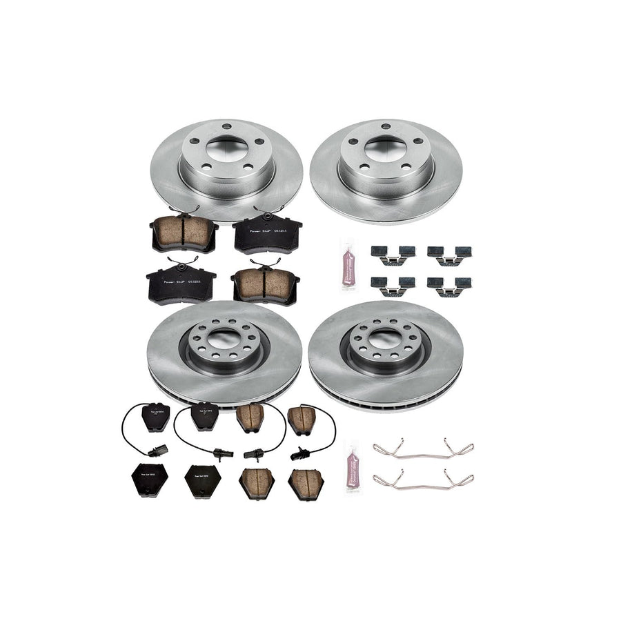 Power Stop Autospecialty KOE950 Front and Rear Replacement Brake Kit-OE Brake Rotors & Ceramic Brake Pads For Audi A6 Quattro 2002-2004 [Model Specific]
