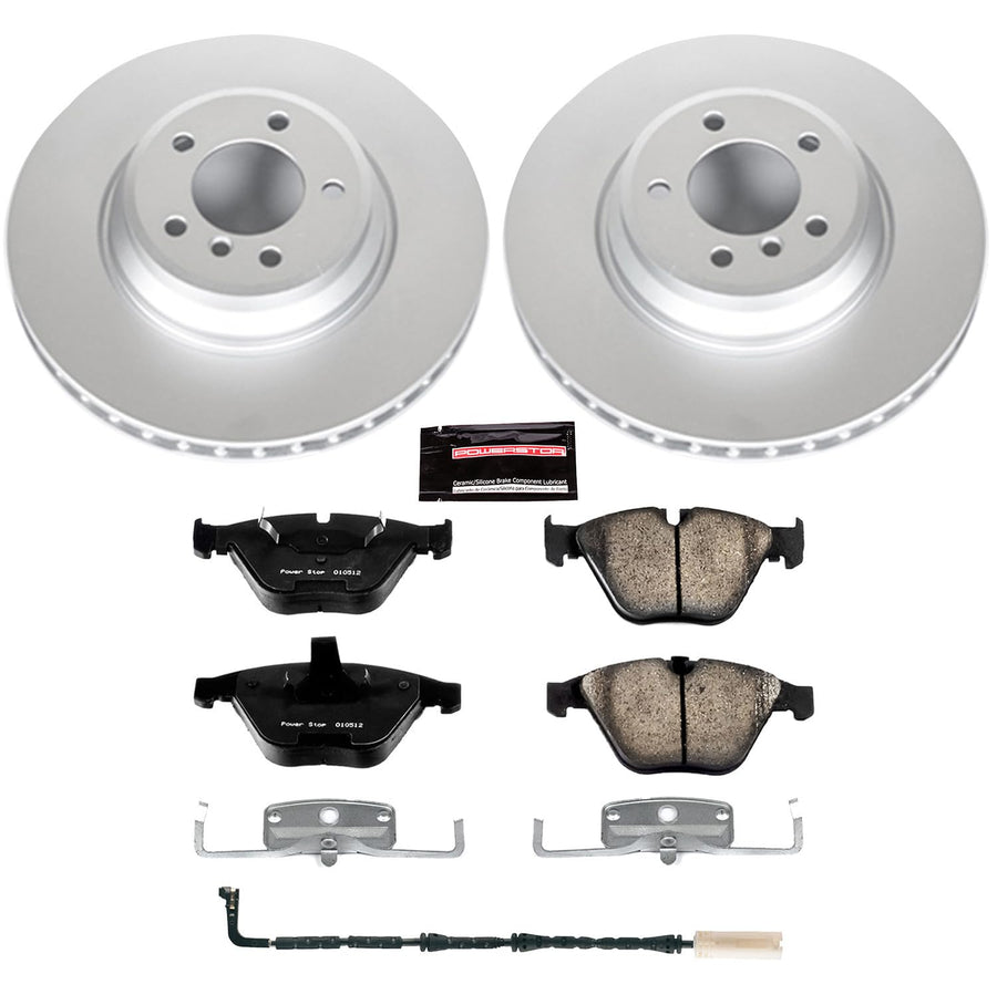 Power Stop Z23 Evolution Geomet Coated Brake Kit and 1 Front Sensor Wire For BMW 335i 2007-2010, BMW 335d 2009-2010 [Model Specific]