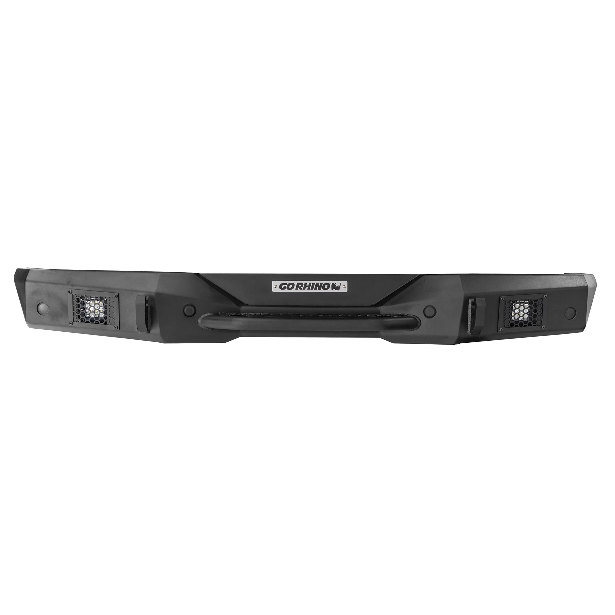 Rockline Go Rhino Rear Full Width Bumper | Mild Steel, Textured Black | 373120T | Fits 2020 - 2025 Jeep Gladiator, Crew Cab