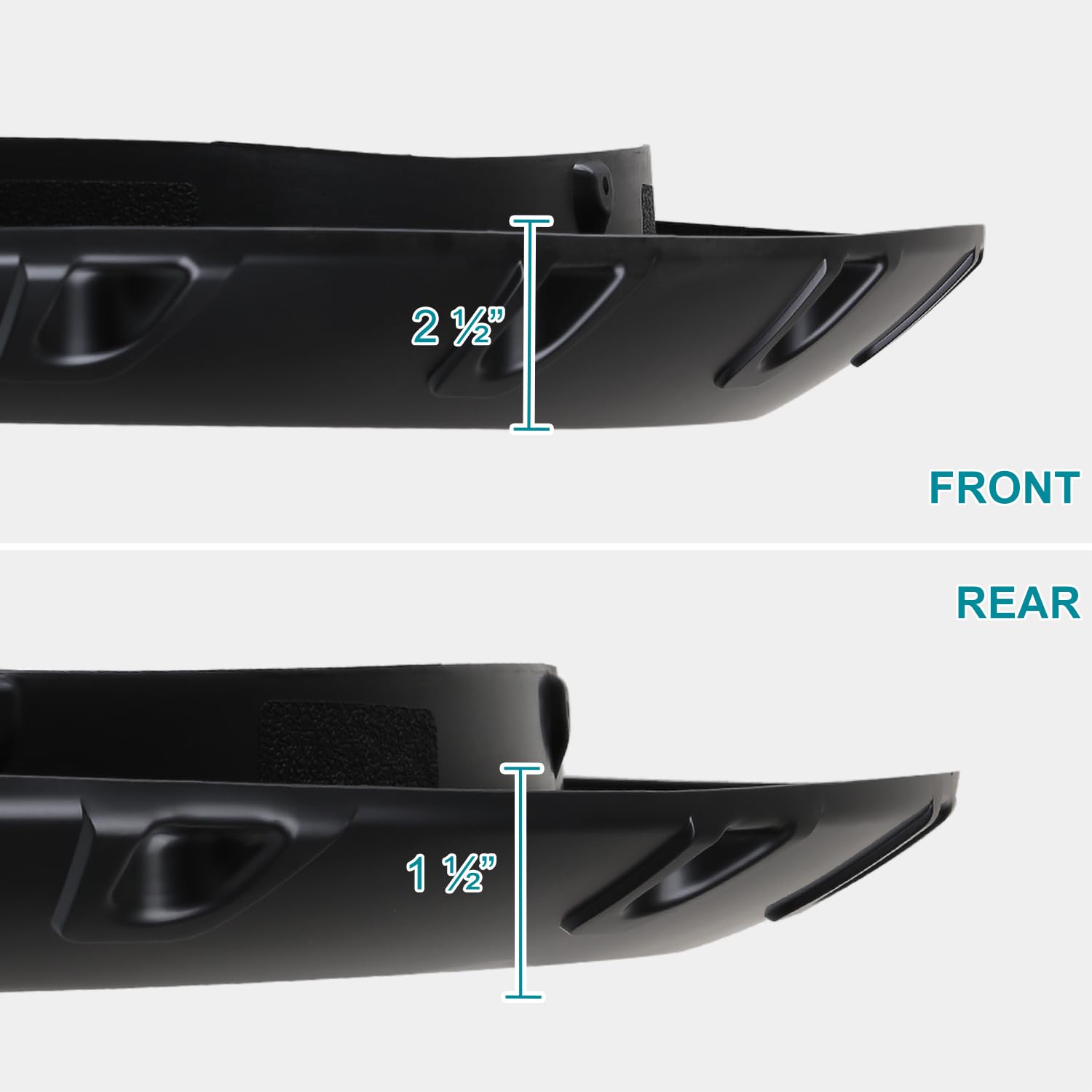Spec-D Tuning Black Pocket Style 4PC Front + Rear Rivet Bolt On Fender Flares Compatible with 2009-2018 Dodge Ram 1500