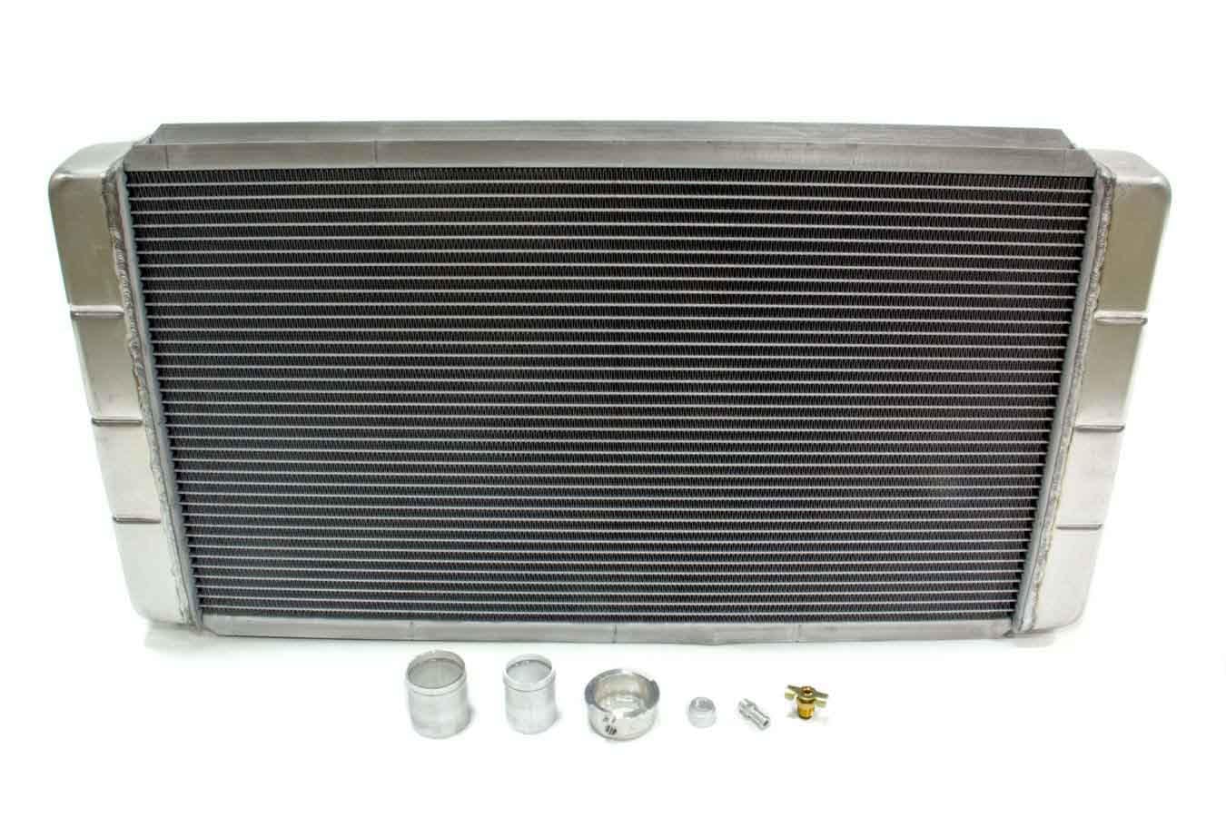 30-7/8 in W Northern Radiator x 16-1/2 in H x 3-1/8 in D, Weld-On Side Inlet, Weld-On Side Outlet, Aluminum, Natural, Each