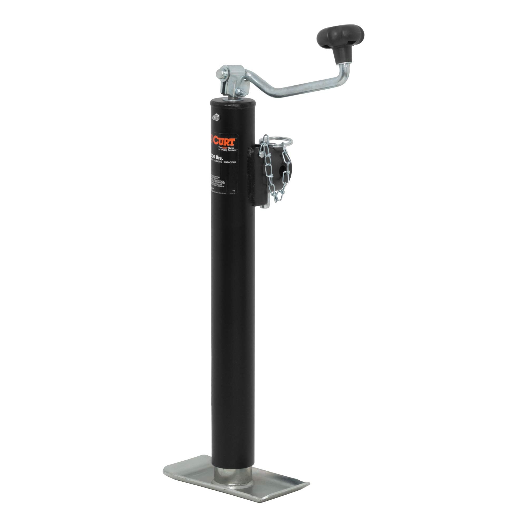CURT Weld-On Pipe-Mount 28323 Swivel Trailer Jack, 2,000 lbs. 15 Inches Vertical Travel