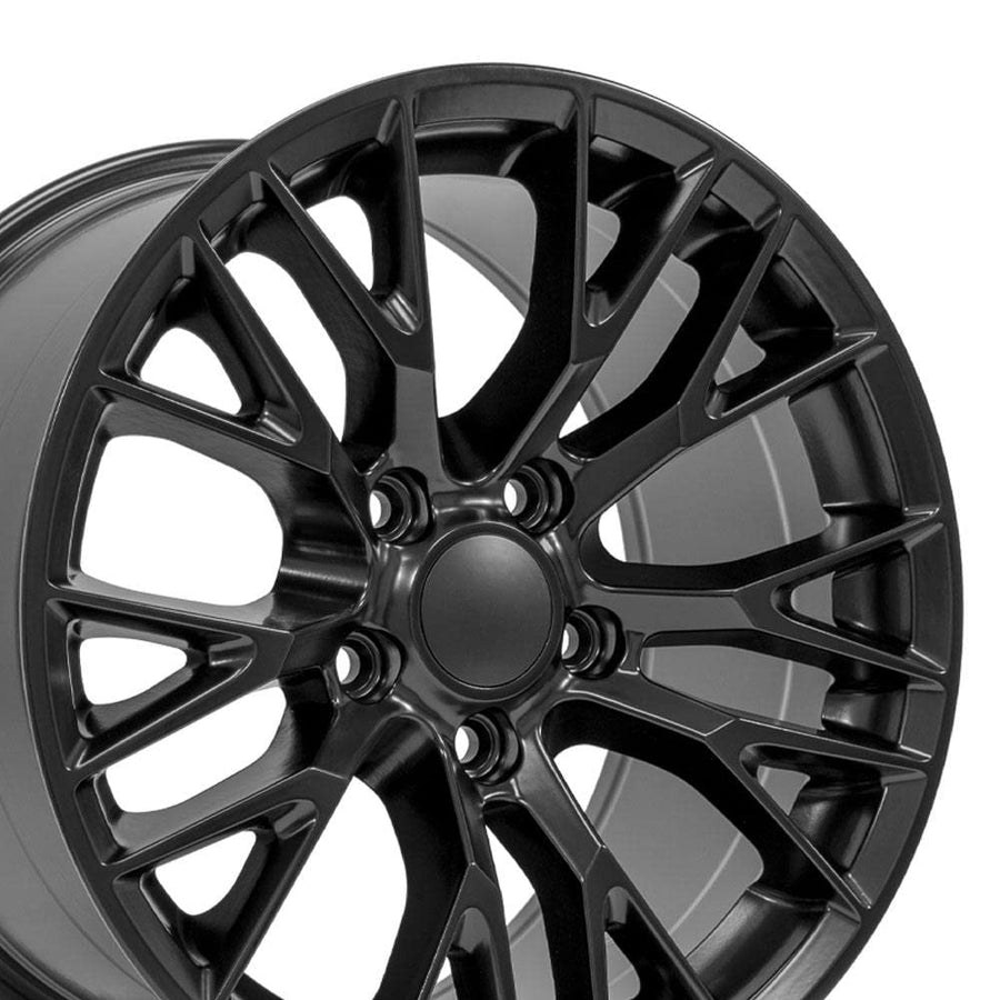 CV22 OE Wheels 17 Inch Rim Fits Corvette C7 Z06 Style 5x120.65 17x9.5 Satin Black - Hollander 5734 (1)