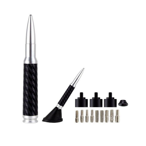 Metra Electronics 50CFAMMO Metra Car Truck Bullet Style Antenna AmmoTenna .50 Cal Replica Billet Mast 5.5in Replacement Antenna