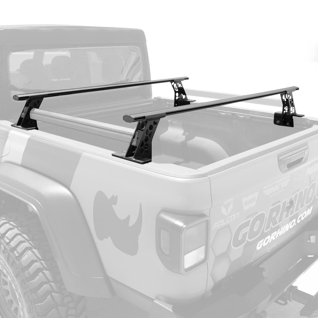 Go Rhino Bed Rail Kit - Cross Bars for Full/Mid Sized Trucks w/Tonneau Cover T-Tracks | Mild Steel, Textured Black | 5935015T | Fits Full & Mid Sized Trucks w/Tonneau Cover T-Tracks
