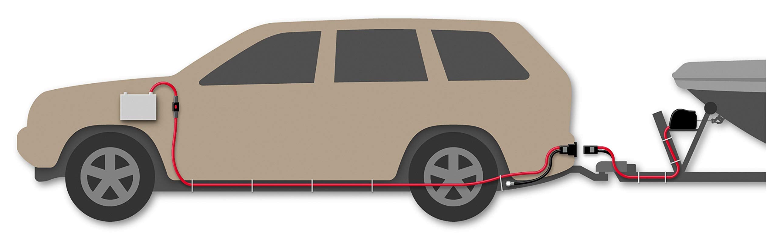 Vehicle Wiring Kit Trac Outdoors - Wire Your Vehicle for High-Current 12V Power - For Trailer Winch, Portable Winch and Other 12V Device Use (69140)