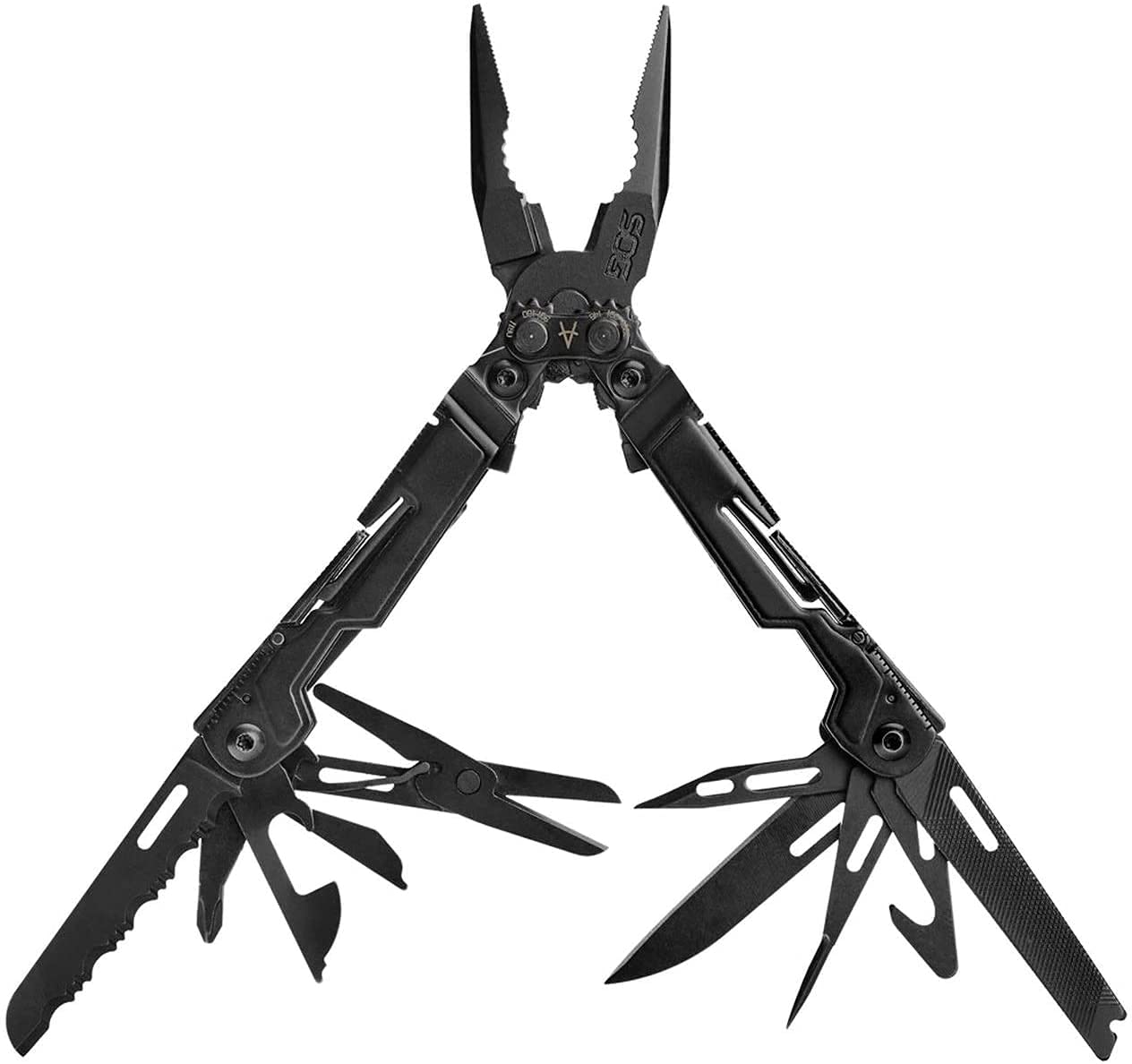 SOG Mini PowerPint Compact Stainless Steel Multi-Tool, 18 Lightweight Specialty Tools & Pocket Knife SOG Multitool Pliers, Black