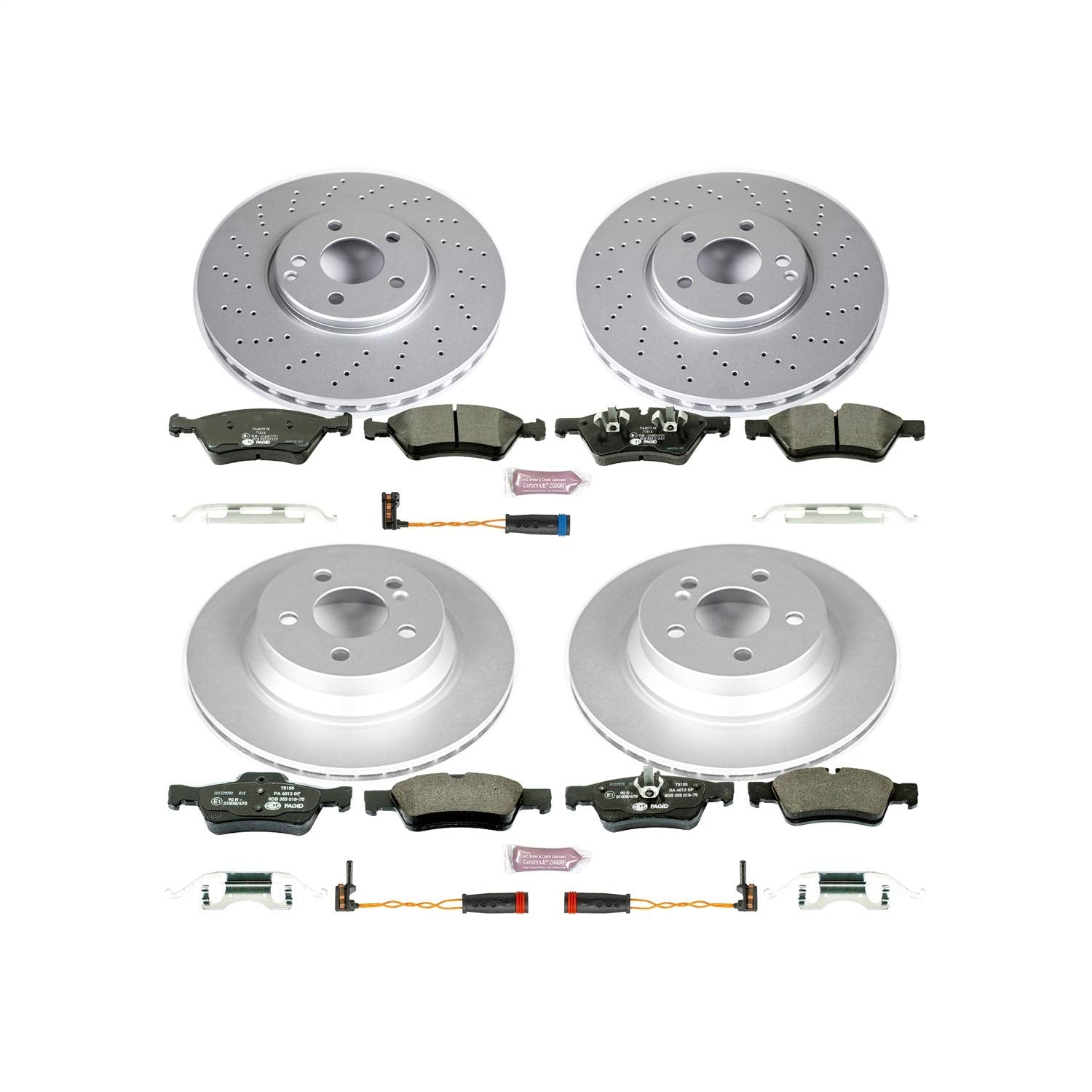 Power Stop ESK6358 Euro-Stop Brake Kit Front and Rear For Mercedes-Benz E350 2007-2009, Mercedes-Benz E550 2007-2009 [Model Specific]