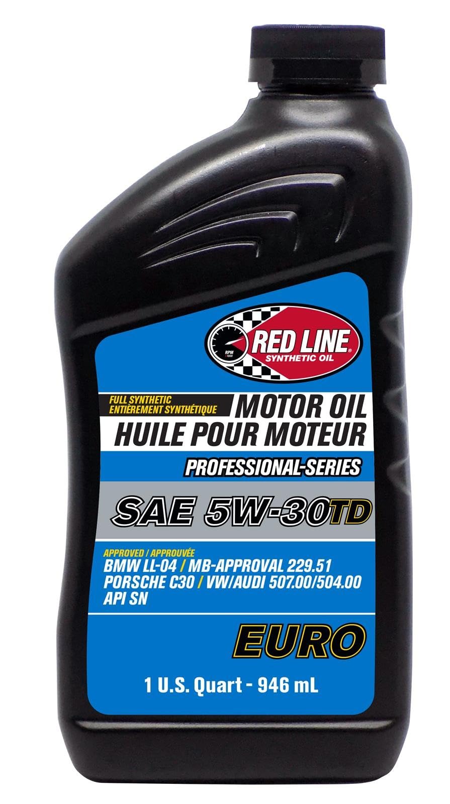 Professional Series Red Line 12224 5W30TD Euro Motor Oil, 1 Quart