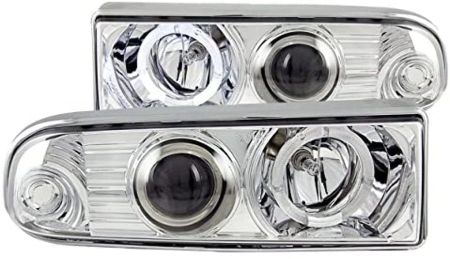 Projector Headlight Set ANZO USA w/CCFL Halo-Chrome