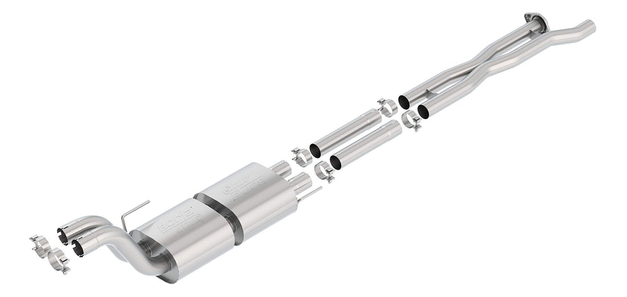 BORLA Performance Exhaust 60638 Merge X-Pipe With Mid-Section 2017-2020 Ford F-150 Raptor V6 & 2019-2020 F-150 Limited V6 Dual 2.75" Diameter Into Mufflers/Dual 3" Exiting Mufflers T-304 Stainless