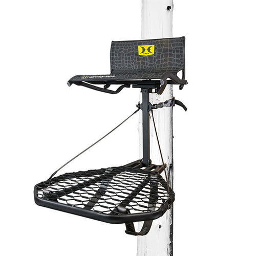 Hawk Hang On CRUZR, Tree Stand Hunting Gear with Lumbar MeshComfort Seat and All-Welded Platform, Foot Rest for Mobile Hunters, 34 x 24 Inch