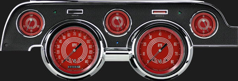 Classic Instruments V8 MU67V8RS Red Steelie -Black Camera Case -Std. Speedometer