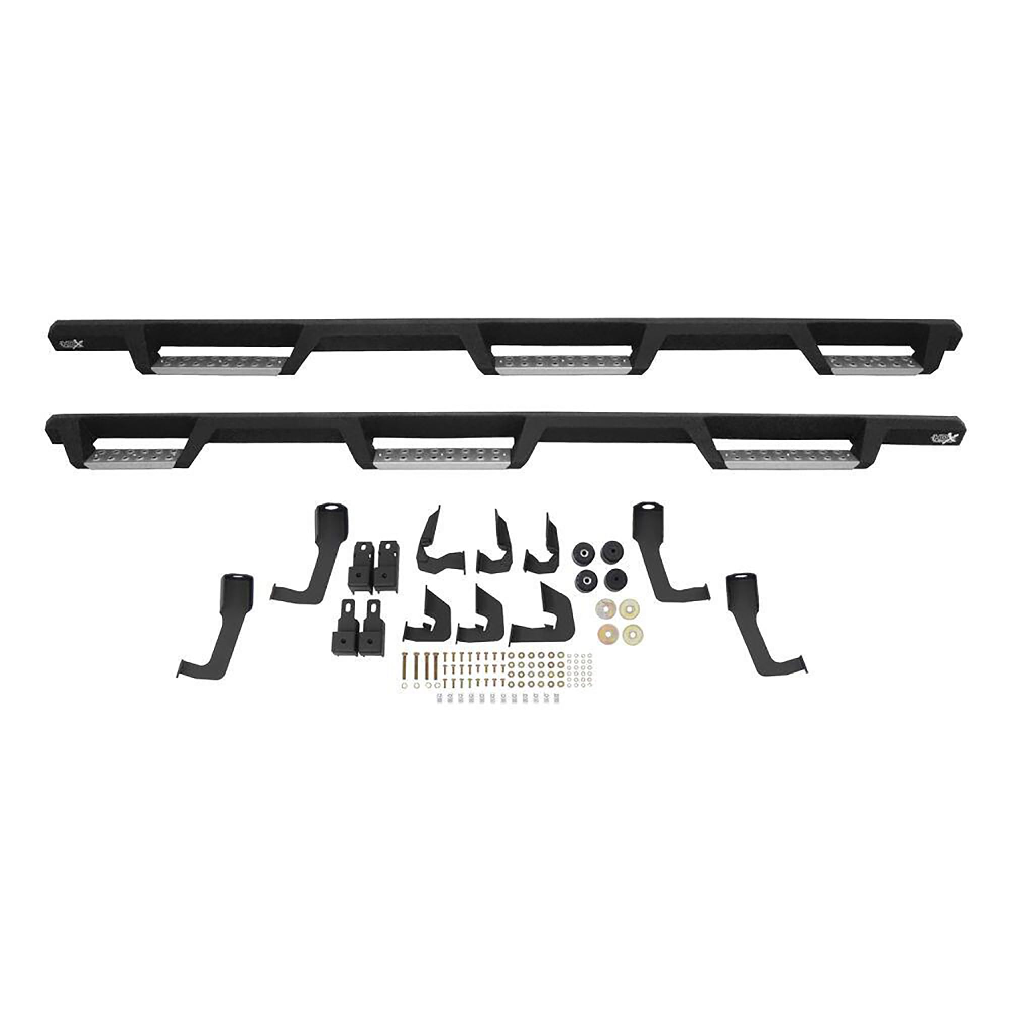 Westin HDX 56-5343352 Stainless Drop Wheel to Wheel Nerf Bars fits 2010-2018 Ram 2500 3500 Crew Cab 8' Bed (Exc Dually) Textured Black Pair