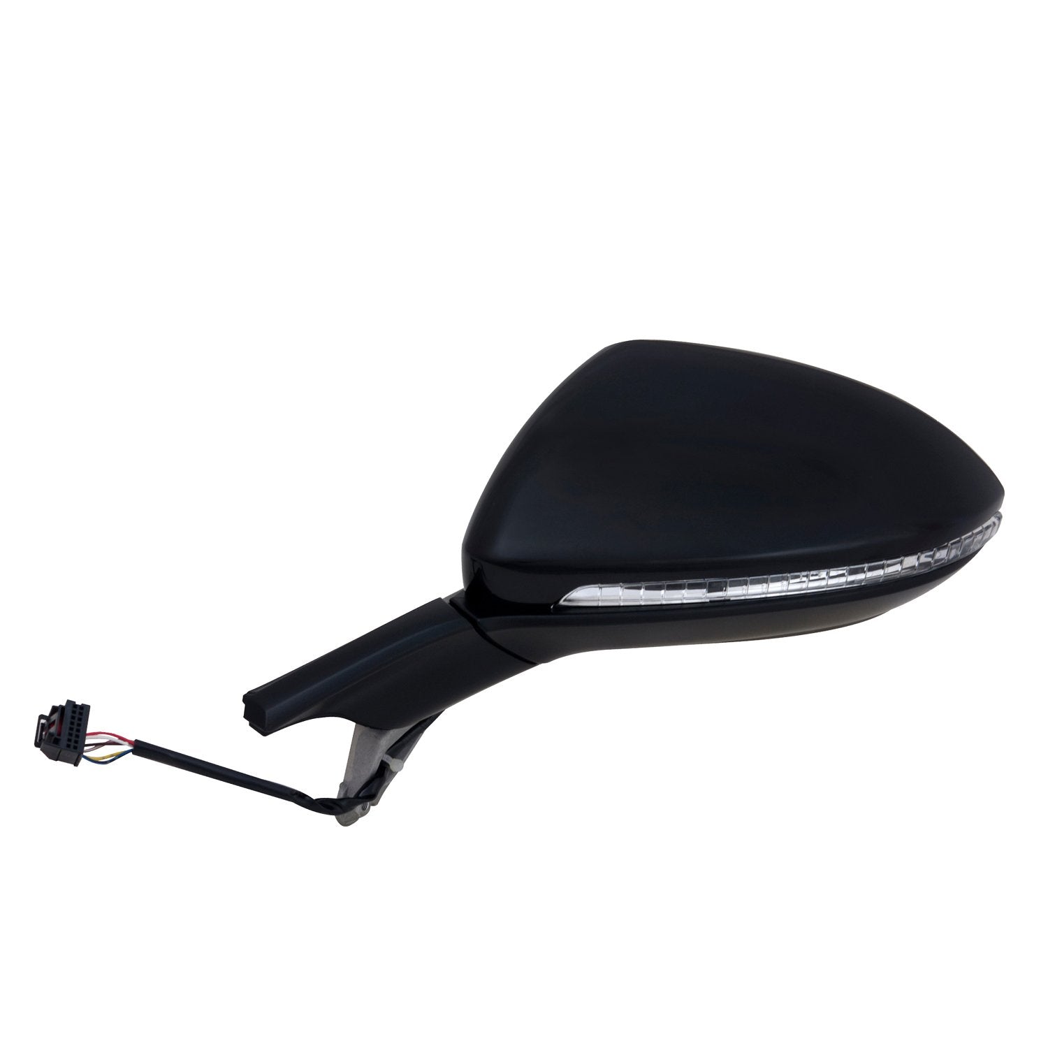 Driver Side Fit Mirror for Volkswagen Golf, Textured Black w/PTM Cover, w/Turn Signal, Foldaway, w/o Puddle lamp, w/o Memory, Heated Power