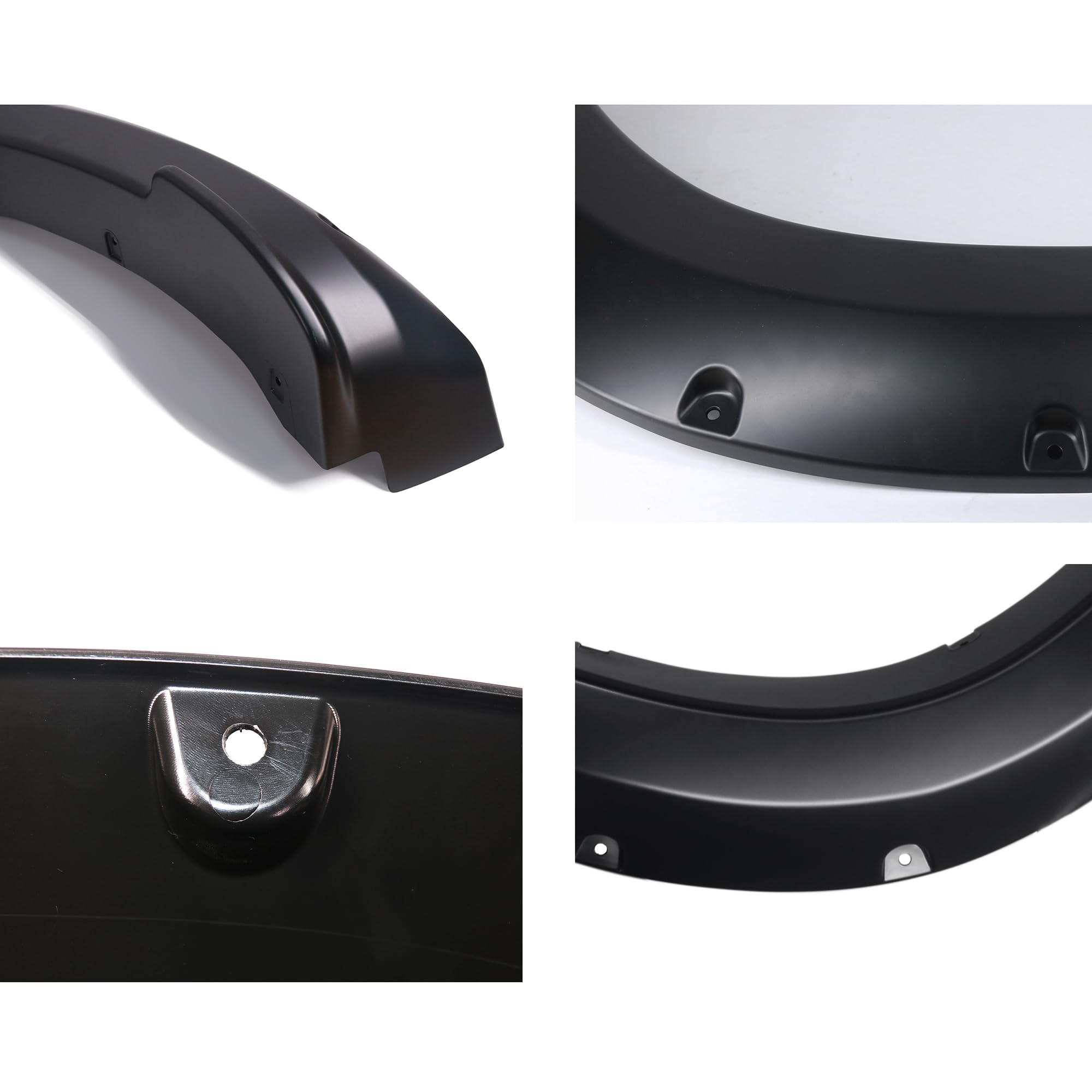 OE Factory Style Black Black Horse Fender Flares Compatible with 2019-2024 Chevrolet Silverado 1500-FOESI19