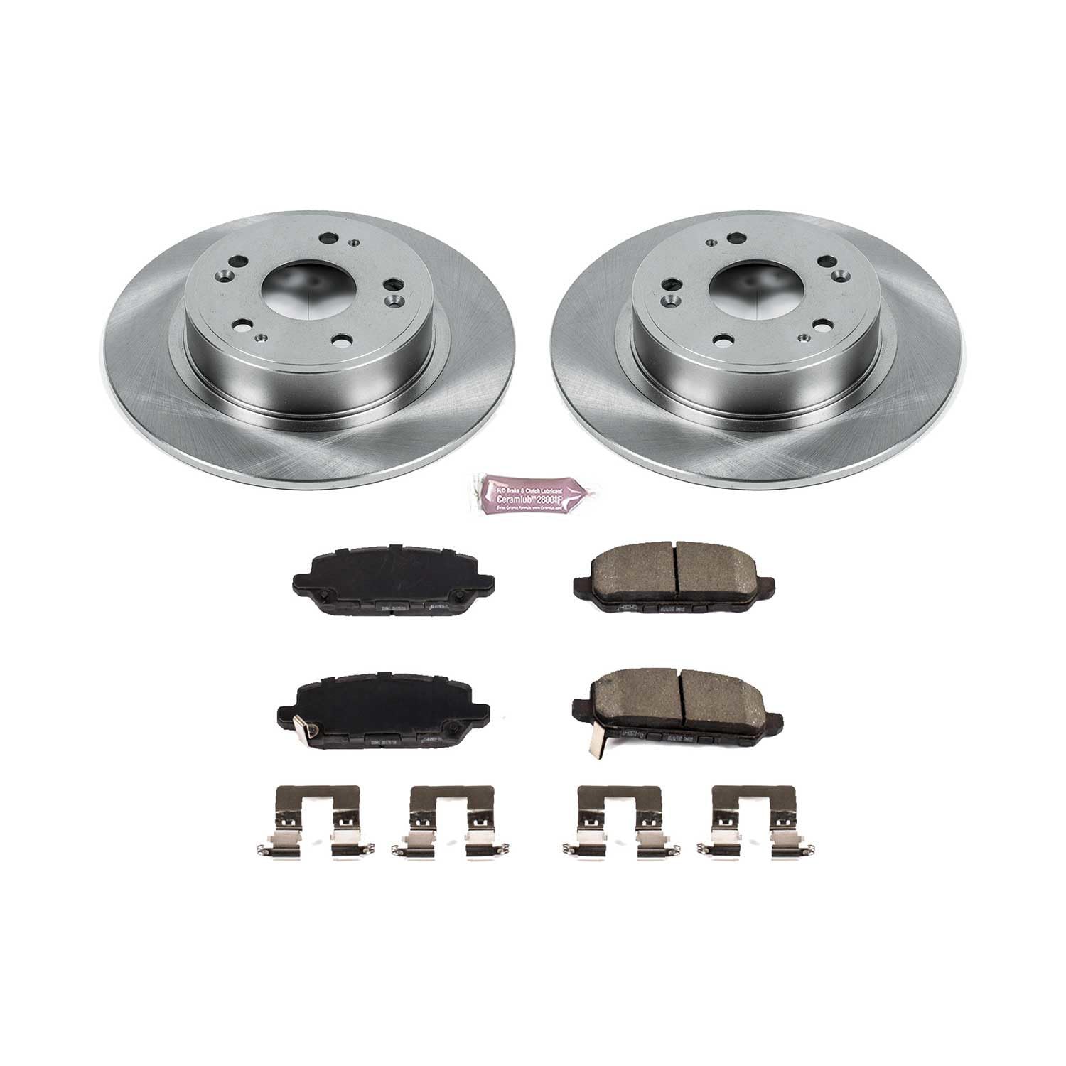 Power Stop KOE7340 Rear Replacement Brake Kit-OE Brake Rotors & Ceramic Brake Pads For Honda HR-V 2016-2022 [Model Specific]