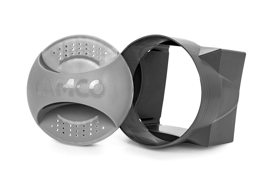 Camco RV Bumper Magnetic Cap | Allows for Convenient Storage of Your 4-in-1 Adapter During Travel | Features a Vented Cap for Air Flow While in Storage (40335), Gray