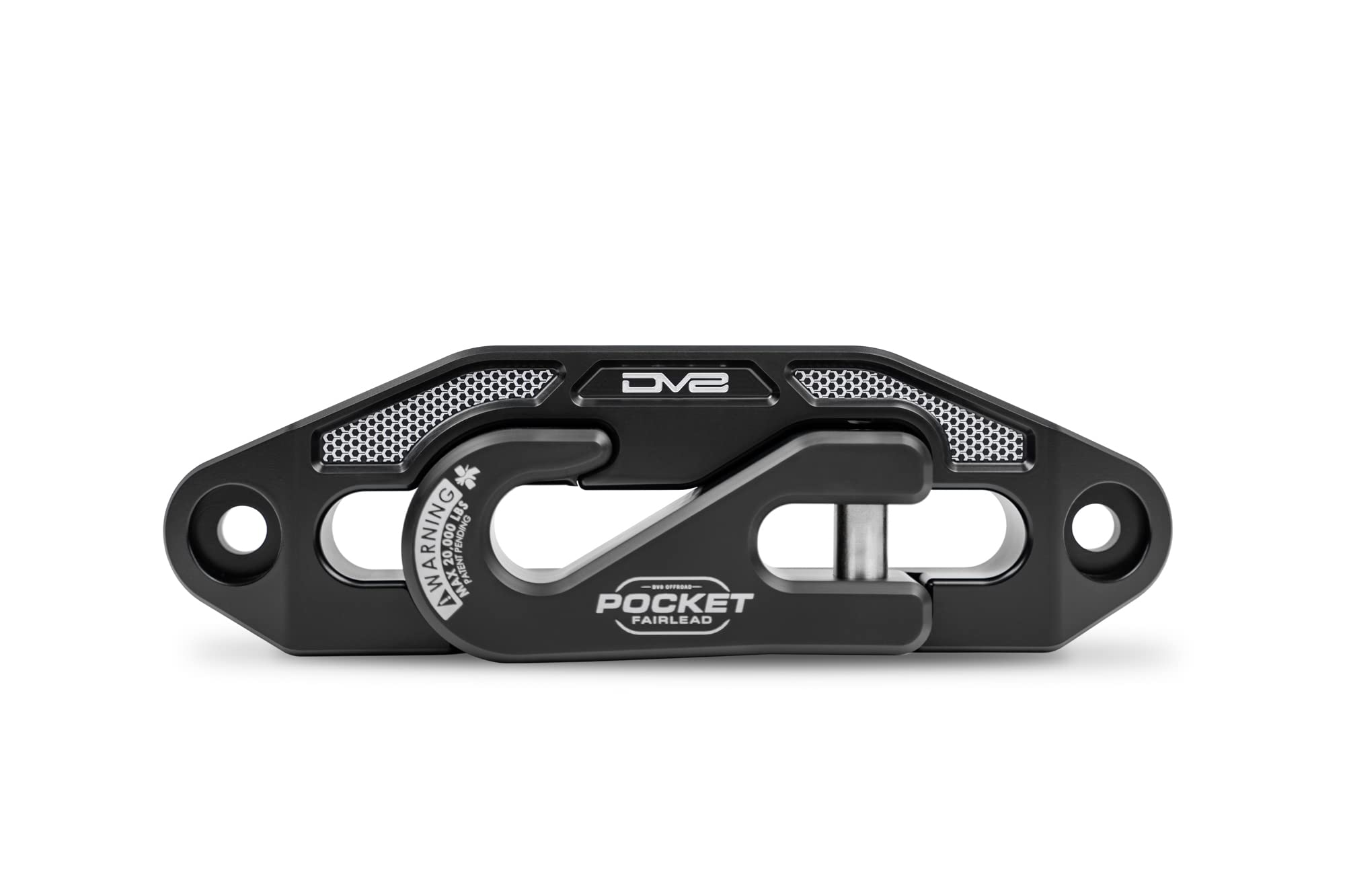 Pocket Fairlead DV8 Offroad for Aftermarket Winch | for Synthetic Rope Only | 20,000 lb Working Load Limit | Fits Most Aftermarket Winches | Includes Hook & Stainless Steel Pin