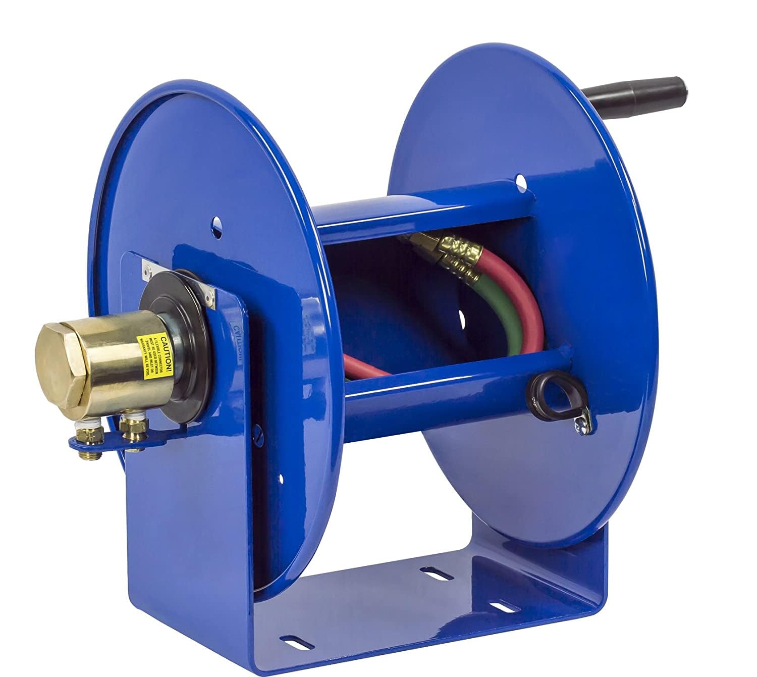 Coxreels 100W Series 112WL-1-100 Hand Crank Steel Welding Hose Reel – ¼” x 100’, 200 PSI - Easy-to-Use Compact Design - Adjustable Tension Break - Heavy-Duty Steel Construction, Made in the USA, Blue