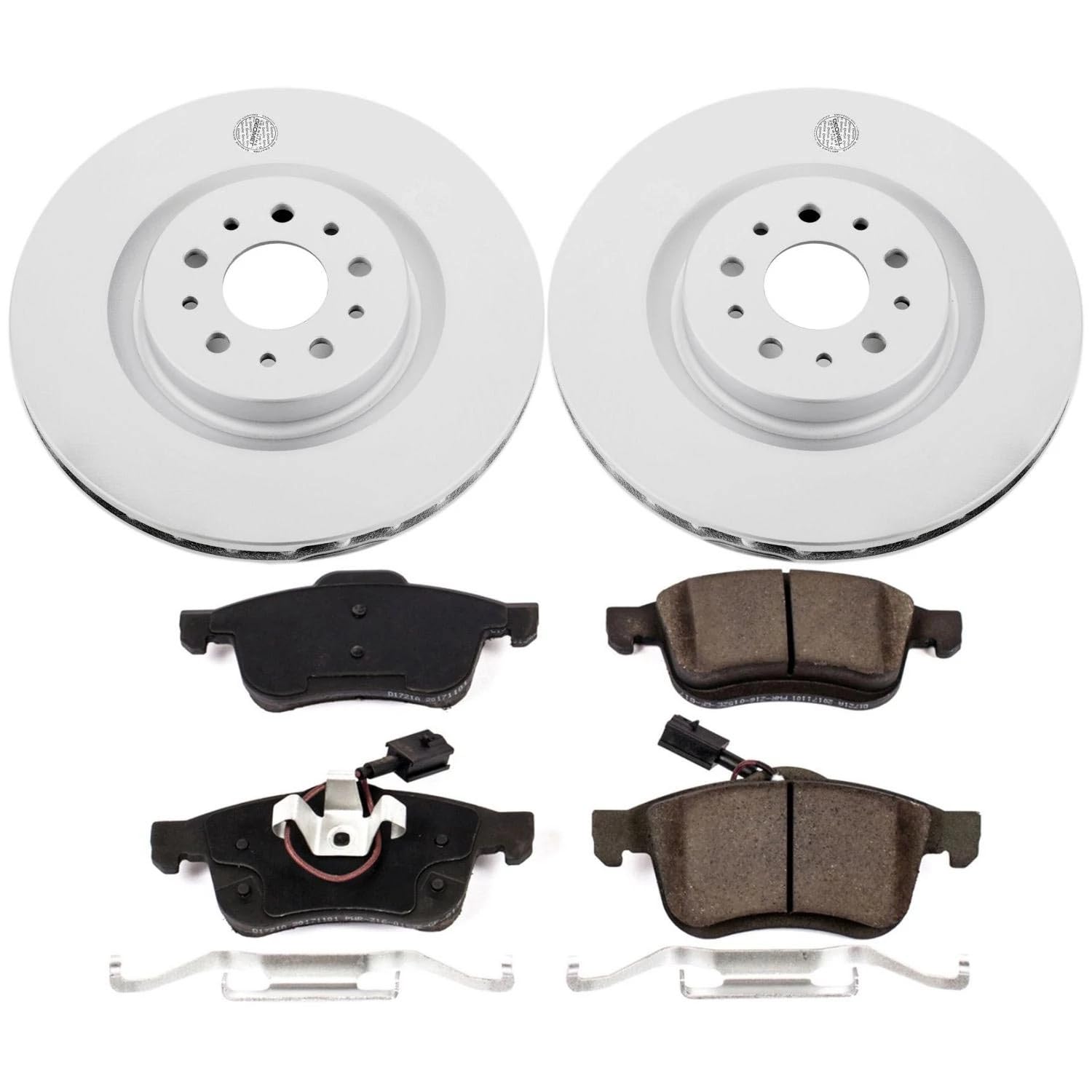 Power Stop Coated CRK7302 Brake Rotor and Ceramic Brake Pads- Front For Ram ProMaster City 2015-2022 [Model Specific]