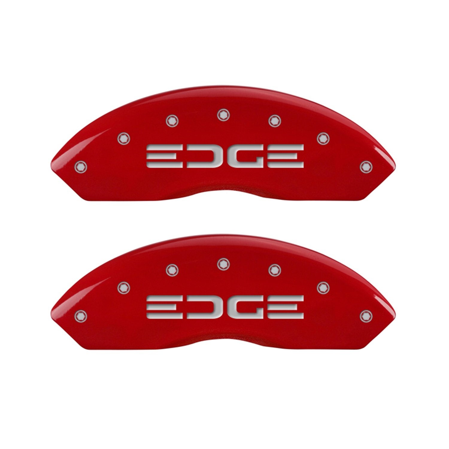 MGP 10042SEDGRD Caliper Covers Red Brake Covers Engraved with Silver Edge (Set of 4)