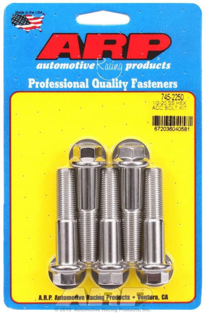 ARP 1/2-20" x 2.250 UHL 6-Point Stainless Steel Bolt Kit - 5 Piece 745-2250