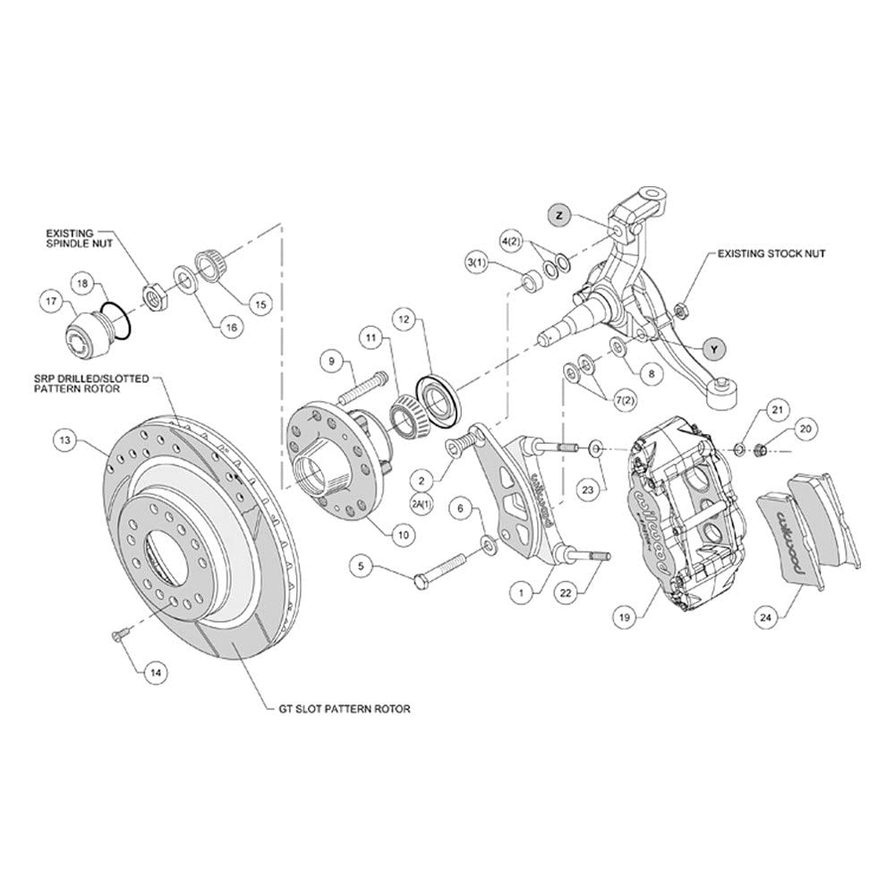 1PC Rtr Kit, FNSL6R Front Hub,12.88"-Red