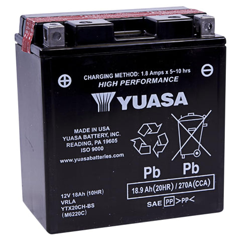 Yuasa High Performance YUAM6220C Maintenance Free Battery - YTX20CH-BS