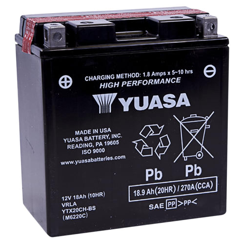 Yuasa High Performance YUAM6220C Maintenance Free Battery - YTX20CH-BS