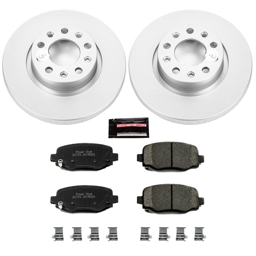Power Stop Rear CRK6543 Z17 Evolution Geomet Coated Brake Kit For Chrysler 200 2015-2017, Jeep Cherokee 2014-2022 [Model Specific]