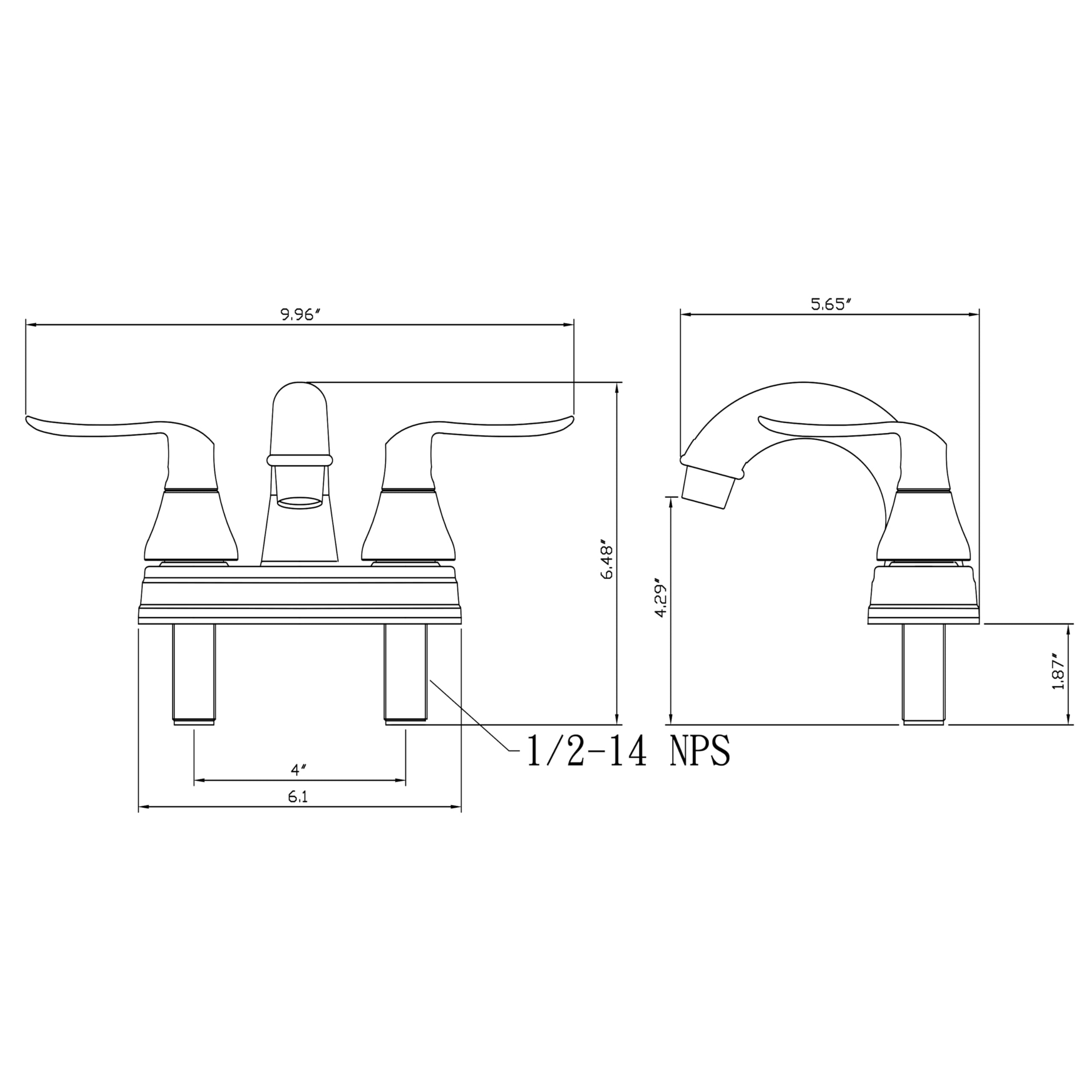 Dura Faucet RV Lavatory Faucet - Elegant Arc Spout Matte Black
